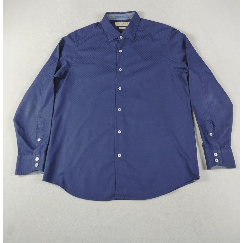 Tommy Bahama Shirt Mens Large Blue Check Island Modern Fit Button Down Casual